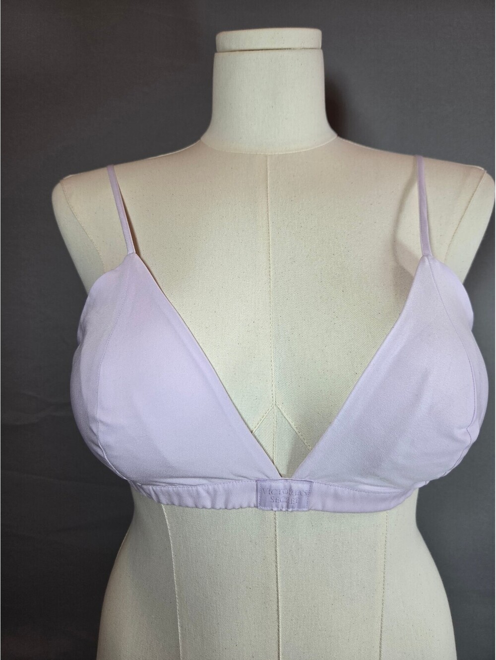 Victoria’s Secret Luxe Crepe Triangle Bralette XL Delicate Violet NWT $34.95